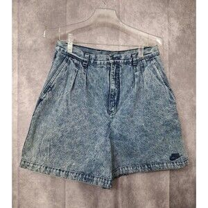Vtg 90s NIKE Challenge Court Agassi Acid Wash Denim Tennis Shorts size 12 Womens